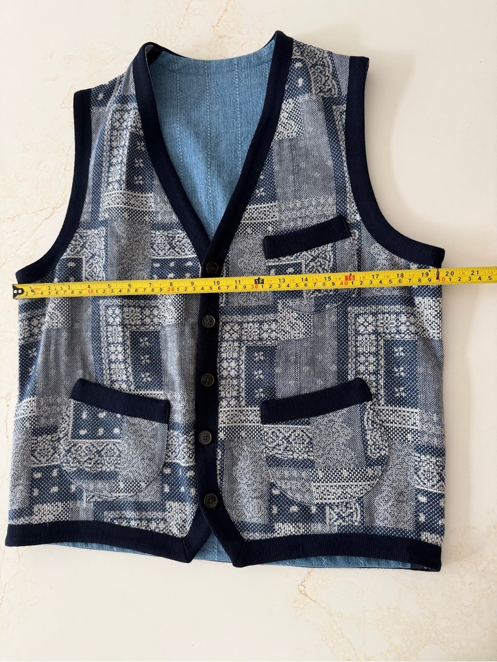 L’Egoiste blue patchwork vest - Picture 5 of 10